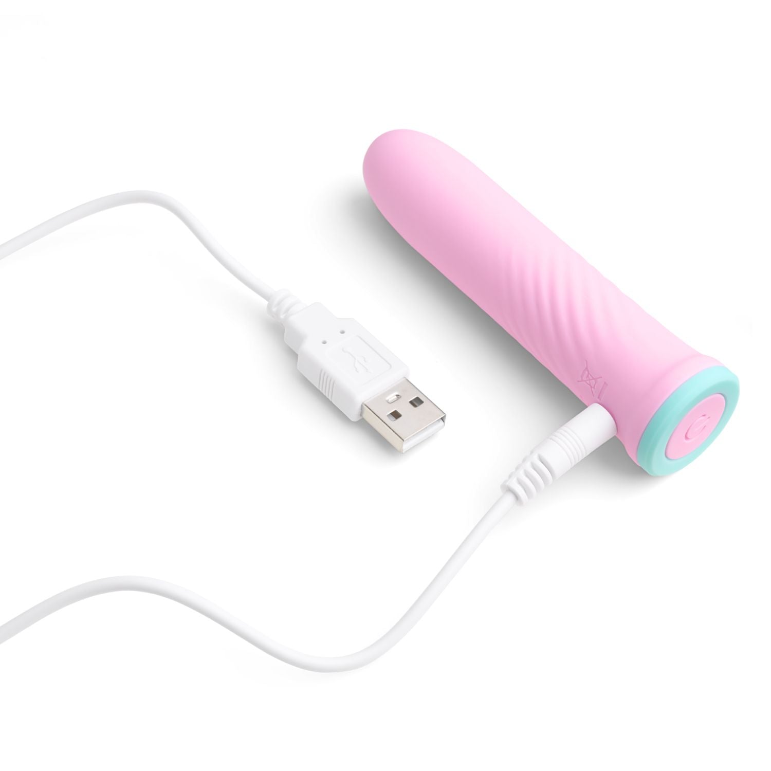 So Divine Self-Pleasure Rechargeable Bullet Vibrator in Pink shown with USB charging cable – convenient, eco-friendly and travel-ready clitoral vibrator.